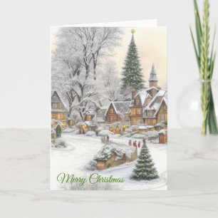 kerstdorp feestdagen kaart