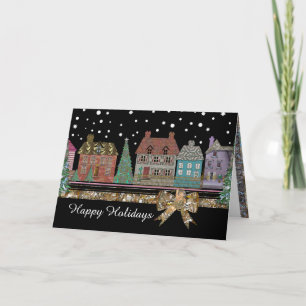 kerstdorp feestdagen kaart