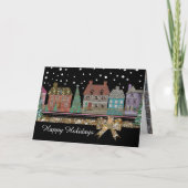 kerstdorp feestdagen kaart (Voorkant)