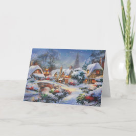 kerstdorp feestdagen kaart