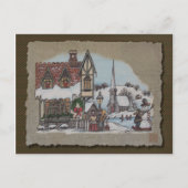kerstdorp feestdagenkaart (Voorkant)