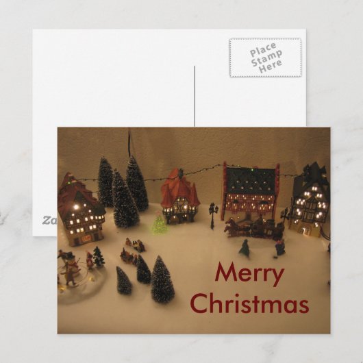 Kerstdorp Feestdagenkaart (Voorkant / Achterkant)