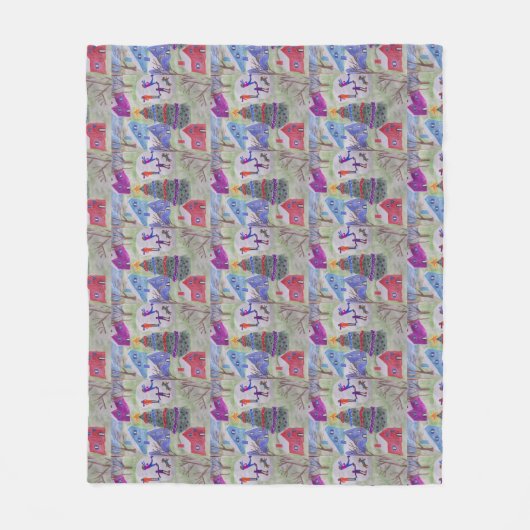kerstdorp fleece deken (Voorkant)
