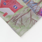 kerstdorp fleece deken (Hoek)