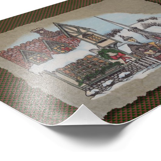 kerstdorp foto afdruk (Hoek)