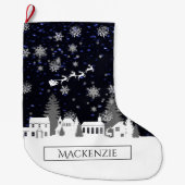 Kerstdorp gepersonaliseerde voorraad grote kerstsok (Voorkant)