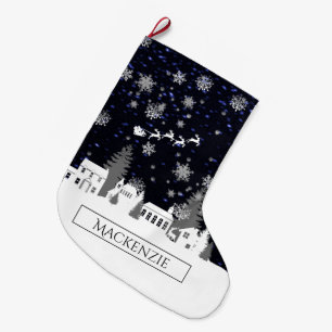 Kerstdorp gepersonaliseerde voorraad grote kerstsok