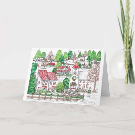 Kerstdorp Gevouwen 5x7 kaart (Voorkant)