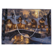 Kerstdorp Gezellige Winter Scene Kerstmis Groot Cadeauzakje (Achterkant)