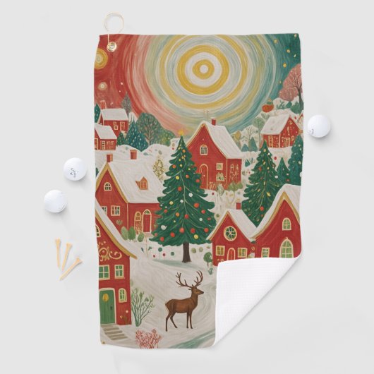 kerstdorp golfhanddoek (Insitu)
