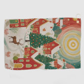 kerstdorp golfhanddoek (Horizontaal)