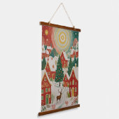 kerstdorp hangend wandkleed (Gebogen)