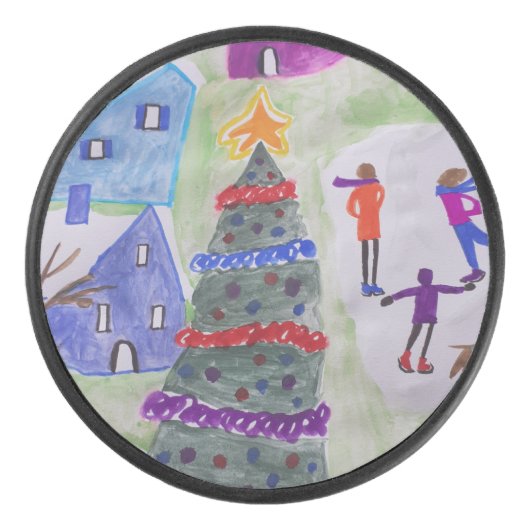 kerstdorp hockey puck (Voorkant)