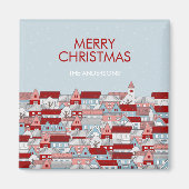 Kerstdorp Holiday Magnet (Voorkant)