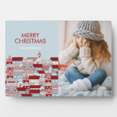 Kerstdorp Holiday Photo Table Plaque Fotoplaat (voorkant)