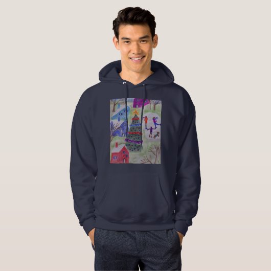 kerstdorp hoodie (Voorkant volledig)