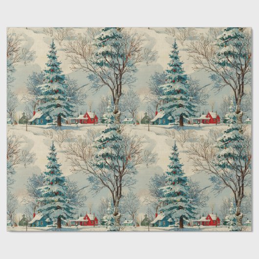 Kerstdorp II Cadeaupapier (Vlak)