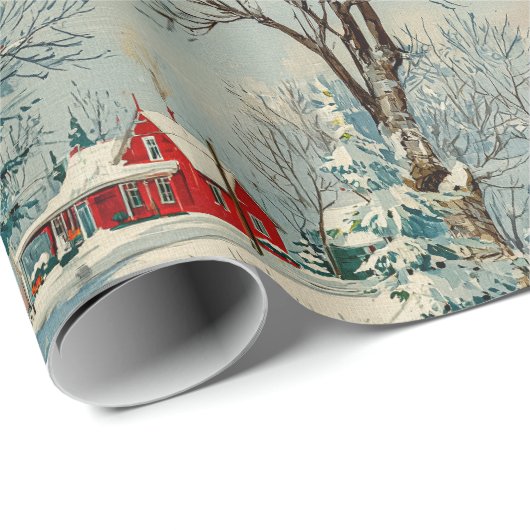  Kerstdorp II Cadeaupapier (Rol Hoek)