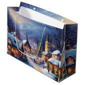 Kerstdorp in de Bergen Winter Groot Cadeauzakje (Voorkant Gekanteld)