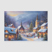 Kerstdorp in de Bergen Winter Tissuepapier (Voorkant)