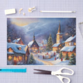 Kerstdorp in de Bergen Winter Tissuepapier (Craft)