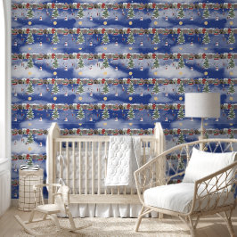 Kerstdorp in het maanlicht behang