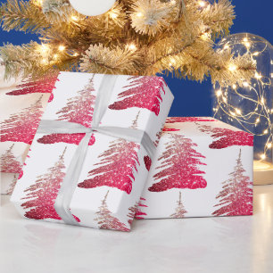 Kerstdorp Inpakpapier Met Roze Glitters