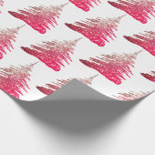 Kerstdorp Inpakpapier Met Roze Glitters (Hoek)