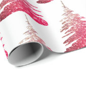 Kerstdorp Inpakpapier Met Roze Glitters (Rol Hoek)