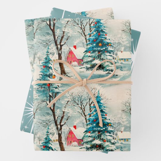  kerstdorp inpakpapier vel (In situ)