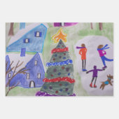 kerstdorp inpakpapier vel (Voorkant 3)