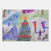 kerstdorp inpakpapier vel (Voorkant 2)