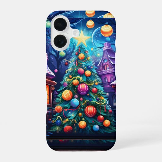 kerstdorp iPhone 16 hoesje (Achterkant)