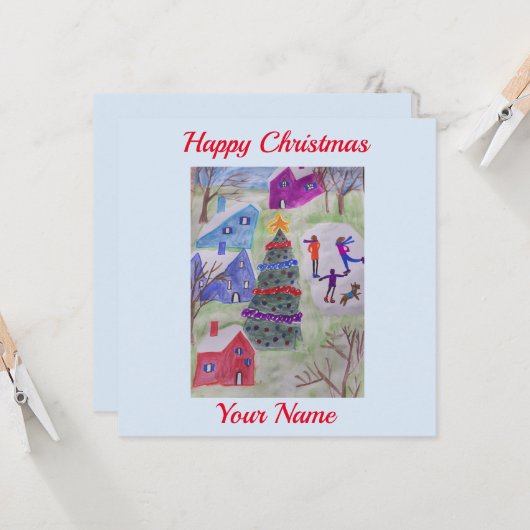 Kerstdorp — Kaart (Voorkant / Achterkant in situ)