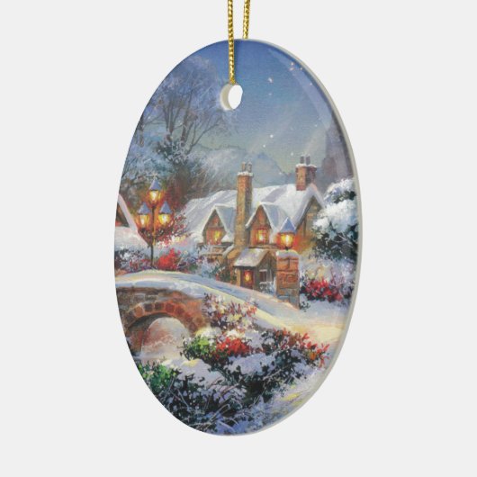  kerstdorp keramisch ornament (Links)