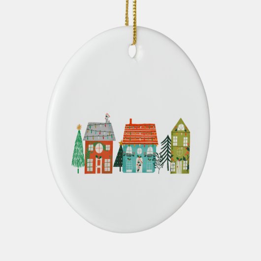 kerstdorp keramisch ornament (Rechts)