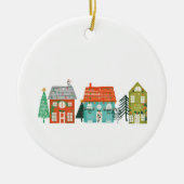 kerstdorp keramisch ornament (Voorkant)