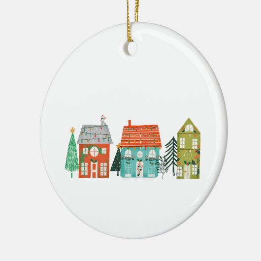 kerstdorp keramisch ornament (Links)