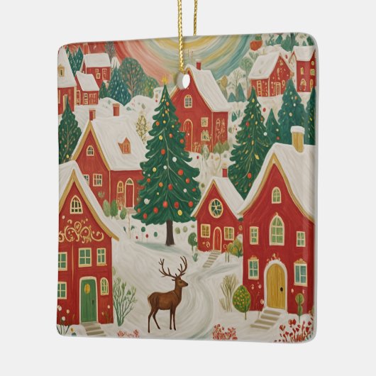 kerstdorp keramisch ornament (Links)