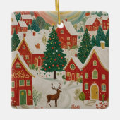 kerstdorp keramisch ornament (Voorkant)