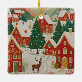 kerstdorp keramisch ornament