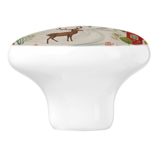 kerstdorp keramische knop (Zijkant)