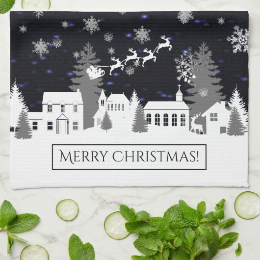 Kerstdorp Kitchen Towel Theedoek (Gevouwen)