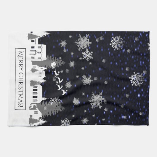 Kerstdorp Kitchen Towel Theedoek (Horizontaal)