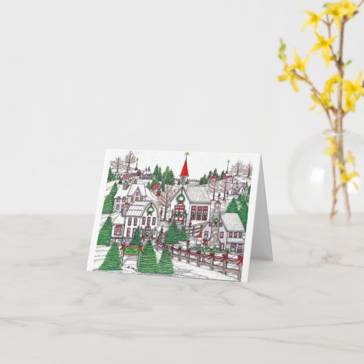 Kerstdorp Kleine Kaart (Gele Bloem)