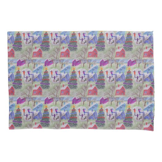 kerstdorp kussensloop (Voorkant)