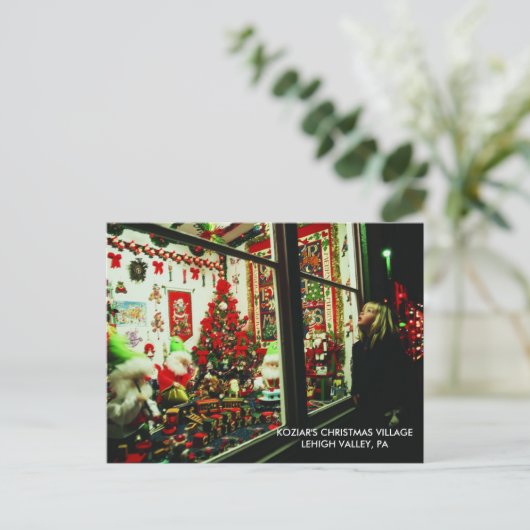 Kerstdorp Lehigh Valley, PA Feestdagenkaart (Staand voorkant)