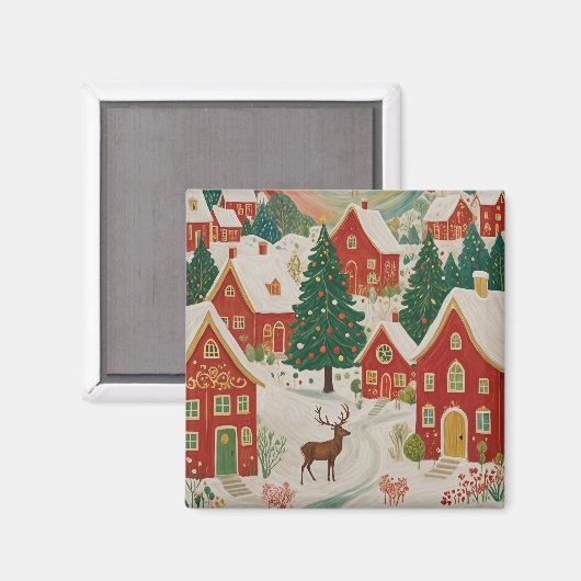 kerstdorp magneet (Voorkant / Achterkant)