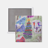 Kerstdorp Magnet (Voorkant / Achterkant)