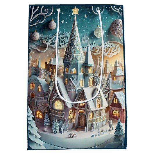 kerstdorp medium cadeauzakje (Achterkant)